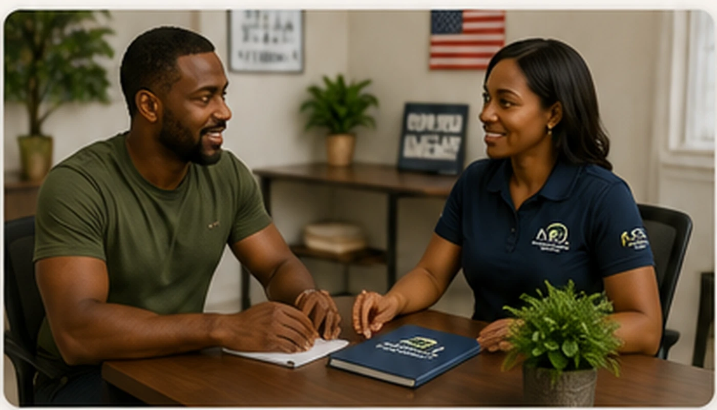Veteran meeting with an M.Z.O. case manager